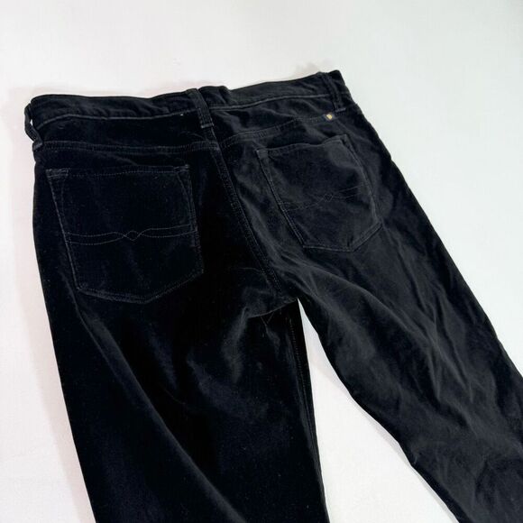 Lucky Brand Pants Womens 31 Velvet Velour Black Jeans Straight Retro - Picture 7 of 8